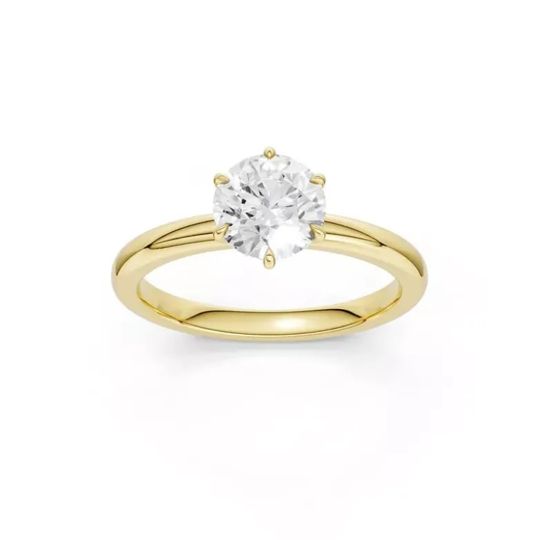 Brilliant Star Laboratoriotimanttisormus keltakulta S-RS06637 YG 1.0CT