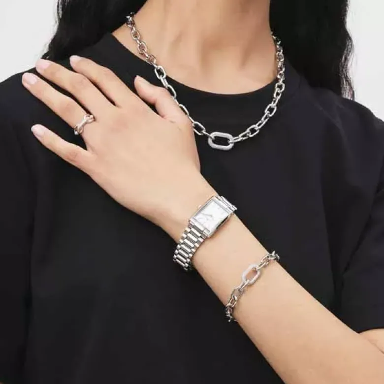 Daniel Wellington Crystal Link teräskaulakoru DW00400607