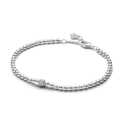 Pandora Beads & Sparkling hopearanneketju/koru 594822C01