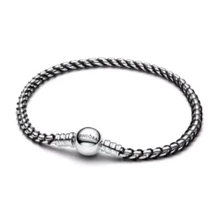 Pandora Black Cord Box Chain hopearanneketju/koru 593816C02