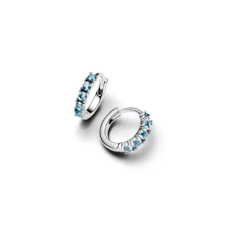 Pandora Blue Huggie hopeakorvakorut 293849C01