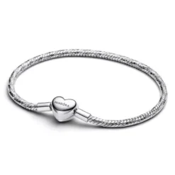 Pandora Heart Clasp Faceted hopearanneketju/koru 594236C00
