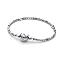 Pandora Heart Clasp Studded hopearanneketju/koru 593853C00