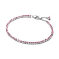 Pandora Pink Small Tennis hopearanneketju/koru 593927C02