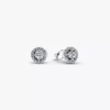 Pandora Round Pavé Halo hopeakorvakorut 293019C01