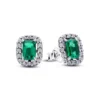 Pandora Sparkling Green Halo hopeakorvakorut 294501C01