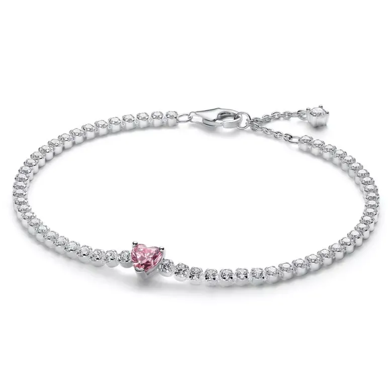 Pandora Sparkling Heart hopearanneketju/koru 590041C03