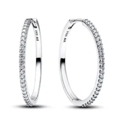 Pandora Sparkling Hoop hopeakorvakorut 294650C01