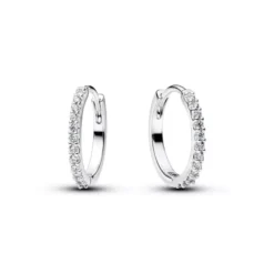 Pandora Sparkling Mini Hoop hopeakorvakorut 294649C01