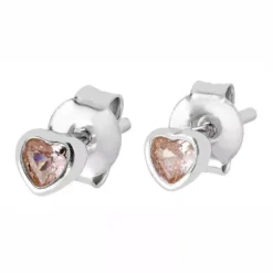 Plus hopeakorvakorut EAR HEART 4MM PINK