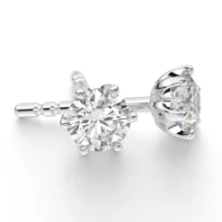Romanssi Ruusu timanttikorvakorut valkokulta Solitaire 2 x 0.18ct