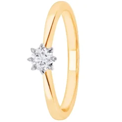 Romanssi Ruusu timanttisormus keltakulta 257-021 KK 0.21CT