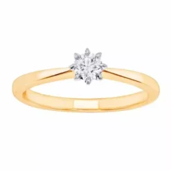 Romanssi Ruusu timanttisormus keltakulta 257-021 KK 0.21CT