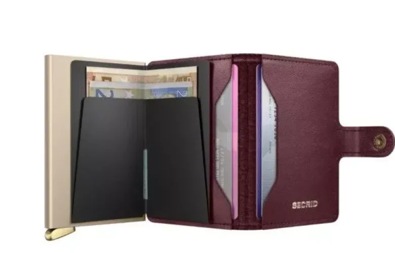 Secrid Miniwallet Emboss Diamond Bordeaux+ muu esine MEd-Bordeaux+