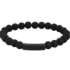Steel Plus akaattiteräsrannekoru BSS581 BLK AGATE