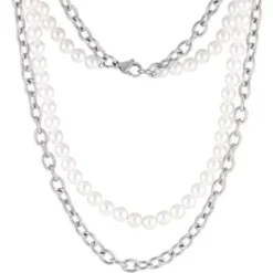 Steel Plus Pearl teräskaulakoru NSS862 SS CHAIN WHITE