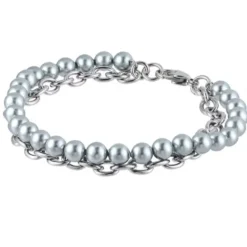 Steel Plus Pearl teräsrannekoru BSS905 SS CHAIN GREY