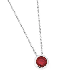 Toive hopeakaulaketju PNC17935 GARNET CZ