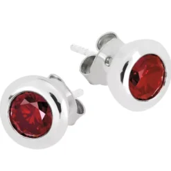 Toive hopeakorvakorut ENC17936-1 GARNET CZ